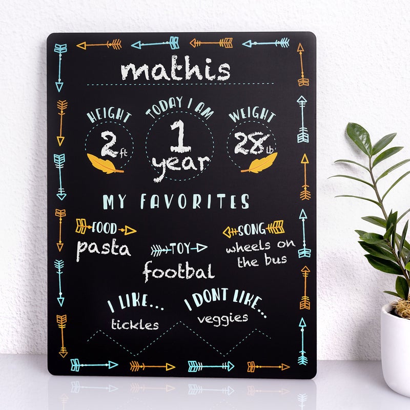 Tiny Ideas Tiny Ideaâ€™s Arrows Baby Milestone Chalkboard, Gender-Neutral Baby Photo Prop, Baby DÃ©cor Accessory, Black - Image 4